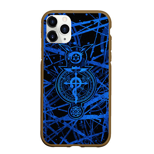 Чехол iPhone 11 Pro матовый Fullmetal Alchemist - symbols / 3D-Коричневый – фото 1