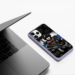 Чехол iPhone 11 Pro матовый Солдат России, цвет: 3D-светло-сиреневый — фото 2