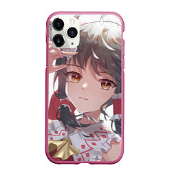 Чехол iPhone 11 Pro матовый Touhou Project Рейму улыбка