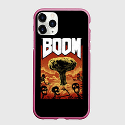 Чехол iPhone 11 Pro матовый Boom - Doom, цвет: 3D-малиновый