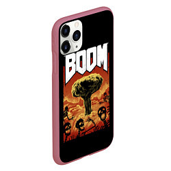 Чехол iPhone 11 Pro матовый Boom - Doom, цвет: 3D-малиновый — фото 2