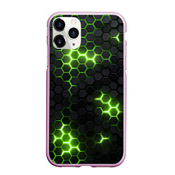 Чехол iPhone 11 Pro матовый Неоновый зеленый, цвет: 3D-розовый