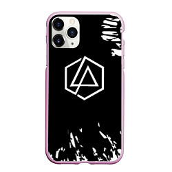 Чехол iPhone 11 Pro матовый Linkin park краски текстура рок, цвет: 3D-розовый