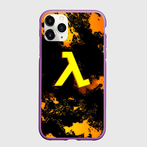Чехол iPhone 11 Pro матовый Half life текстура блэк меса / 3D-Фиолетовый – фото 1
