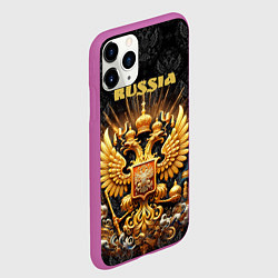 Чехол iPhone 11 Pro матовый Russia gold, цвет: 3D-фиолетовый — фото 2