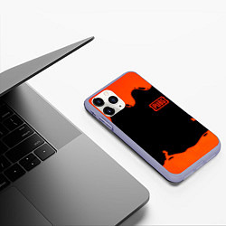 Чехол iPhone 11 Pro матовый PUBG orange splash, цвет: 3D-светло-сиреневый — фото 2