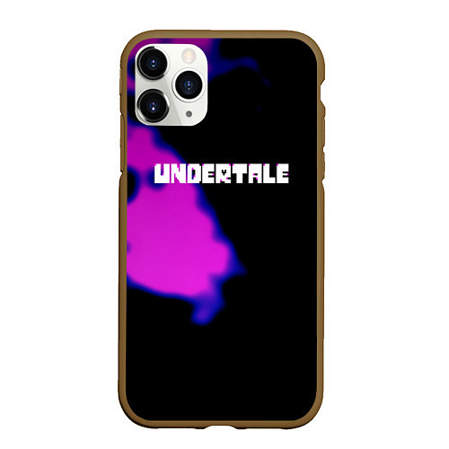 Чехол iPhone 11 Pro матовый Undertale neon splash / 3D-Коричневый – фото 1