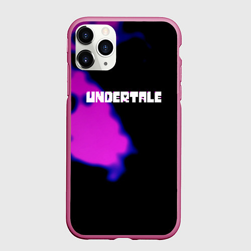Чехол iPhone 11 Pro матовый Undertale neon splash / 3D-Малиновый – фото 1