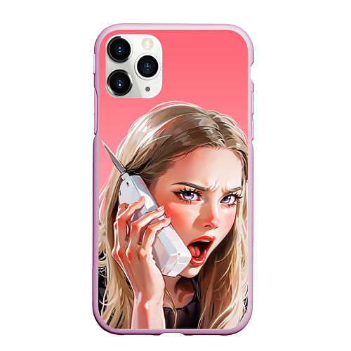 Чехол iPhone 11 Pro матовый Мем блондинка из фильма Дрянные девчонки / 3D-Розовый – фото 1