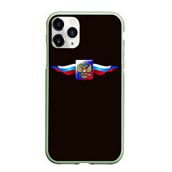 Чехол iPhone 11 Pro матовый Герб России с ленточками