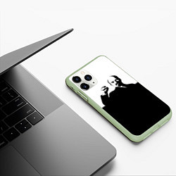 Чехол iPhone 11 Pro матовый Силуэт Владимира Ильича Ленина, цвет: 3D-салатовый — фото 2