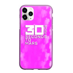 Чехол iPhone 11 Pro матовый 30 seconds to mars pink