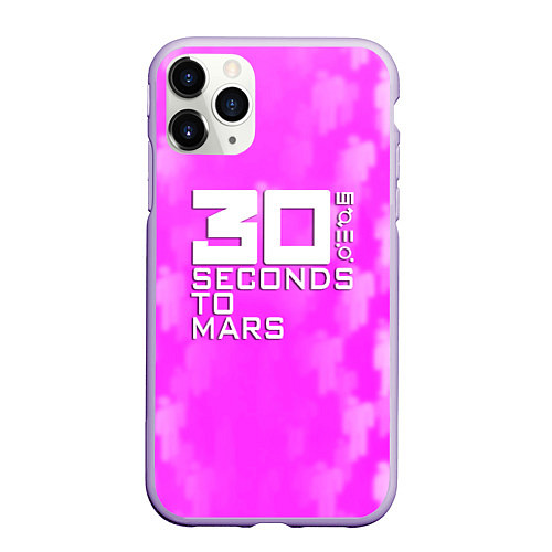 Чехол iPhone 11 Pro матовый 30 seconds to mars pink / 3D-Светло-сиреневый – фото 1