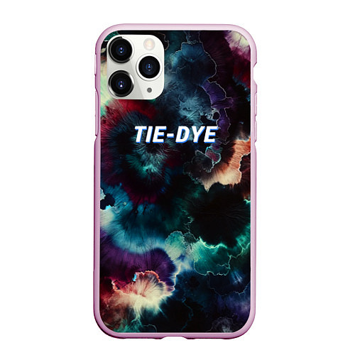 Чехол iPhone 11 Pro матовый Tie - dye / 3D-Розовый – фото 1