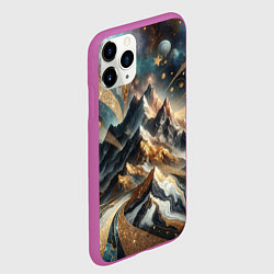 Чехол iPhone 11 Pro матовый Золотые горы, цвет: 3D-фиолетовый — фото 2