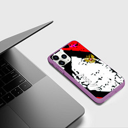 Чехол iPhone 11 Pro матовый Россия краски текстура, цвет: 3D-фиолетовый — фото 2