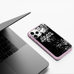 Чехол iPhone 11 Pro матовый Мёртвый космос брызги красок, цвет: 3D-розовый — фото 2