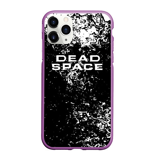 Чехол iPhone 11 Pro матовый Мёртвый космос брызги красок / 3D-Фиолетовый – фото 1