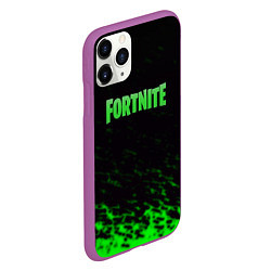 Чехол iPhone 11 Pro матовый Fortnite краски зелёные, цвет: 3D-фиолетовый — фото 2