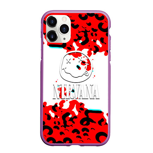 Чехол iPhone 11 Pro матовый Nirvana краски текстура / 3D-Фиолетовый – фото 1