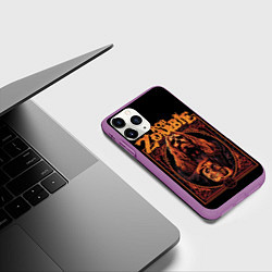 Чехол iPhone 11 Pro матовый Rob zombie skull, цвет: 3D-фиолетовый — фото 2