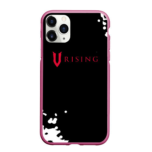 Чехол iPhone 11 Pro матовый V Rising краски / 3D-Малиновый – фото 1