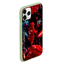 Чехол iPhone 11 Pro матовый Toyota затмение, цвет: 3D-салатовый — фото 2