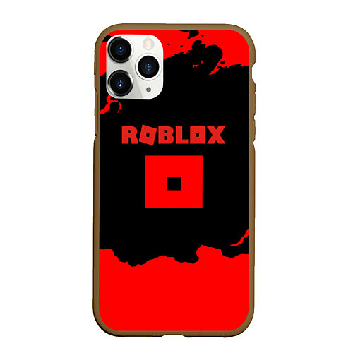 Чехол iPhone 11 Pro матовый Roblox краски красные / 3D-Коричневый – фото 1