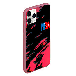 Чехол iPhone 11 Pro матовый NBA краски текстура, цвет: 3D-малиновый — фото 2