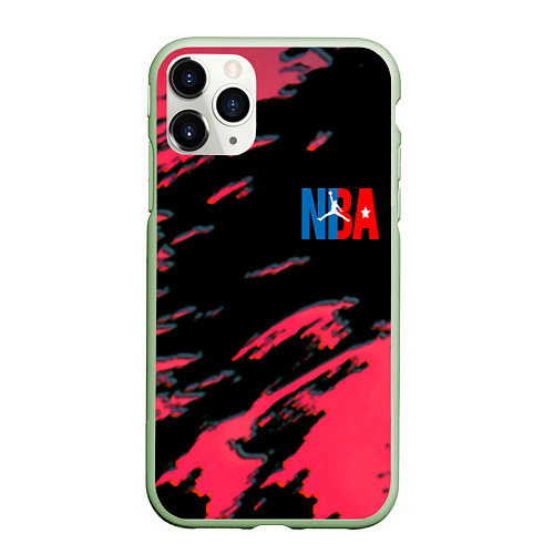 Чехол iPhone 11 Pro матовый NBA краски текстура / 3D-Салатовый – фото 1