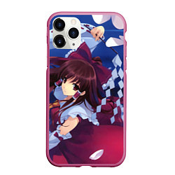 Чехол iPhone 11 Pro матовый Touhou Project Рейму милая, цвет: 3D-малиновый