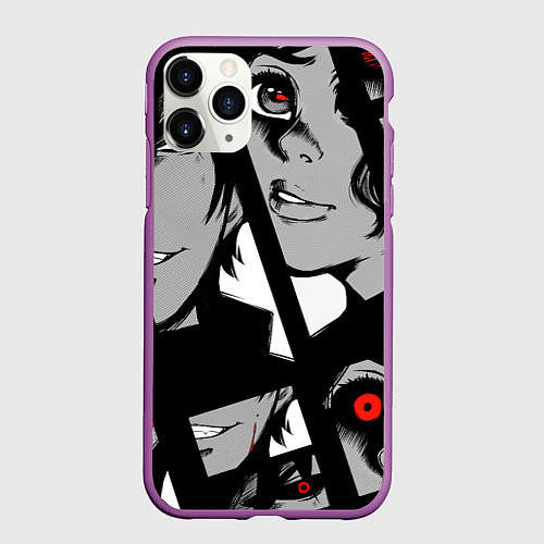 Чехол iPhone 11 Pro матовый Anime art / 3D-Фиолетовый – фото 1