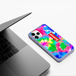 Чехол iPhone 11 Pro матовый Color abstraction - summer, цвет: 3D-светло-сиреневый — фото 2