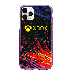 Чехол iPhone 11 Pro матовый Xbox краски текстура