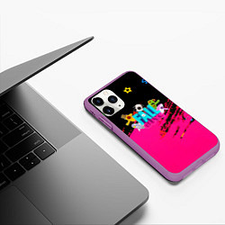 Чехол iPhone 11 Pro матовый Fall Guys kids color, цвет: 3D-фиолетовый — фото 2