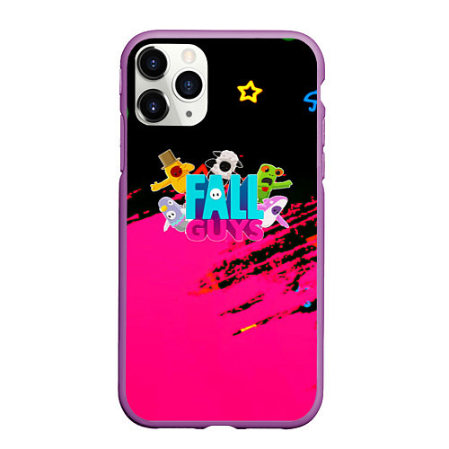 Чехол iPhone 11 Pro матовый Fall Guys kids color / 3D-Фиолетовый – фото 1