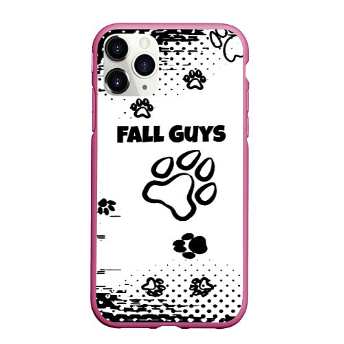 Чехол iPhone 11 Pro матовый Fall Guys game / 3D-Малиновый – фото 1