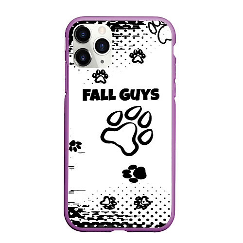 Чехол iPhone 11 Pro матовый Fall Guys game / 3D-Фиолетовый – фото 1