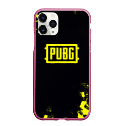 Чехол iPhone 11 Pro матовый Pubg краски абстракция, цвет: 3D-малиновый