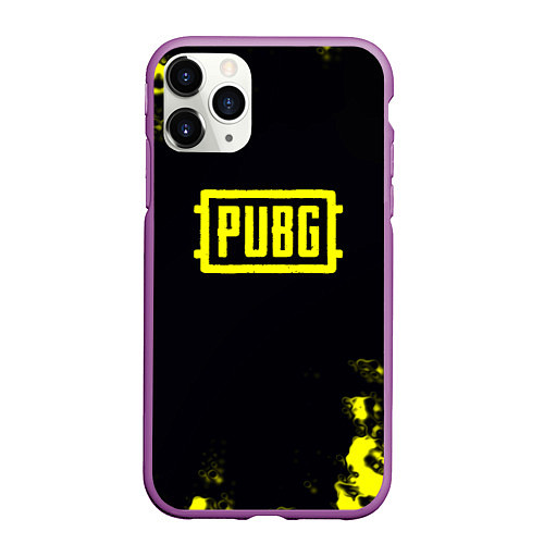 Чехол iPhone 11 Pro матовый Pubg краски абстракция / 3D-Фиолетовый – фото 1