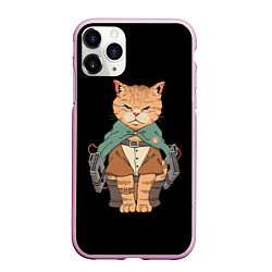 Чехол iPhone 11 Pro матовый Anime cat, цвет: 3D-розовый