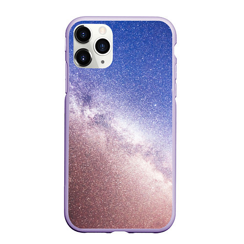 Чехол iPhone 11 Pro матовый Галактика млечный путь / 3D-Светло-сиреневый – фото 1