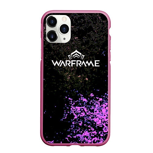 Чехол iPhone 11 Pro матовый Warframe брызги неоновых красок / 3D-Малиновый – фото 1