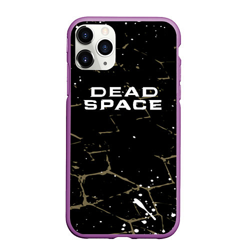 Чехол iPhone 11 Pro матовый Dead space текстура / 3D-Фиолетовый – фото 1