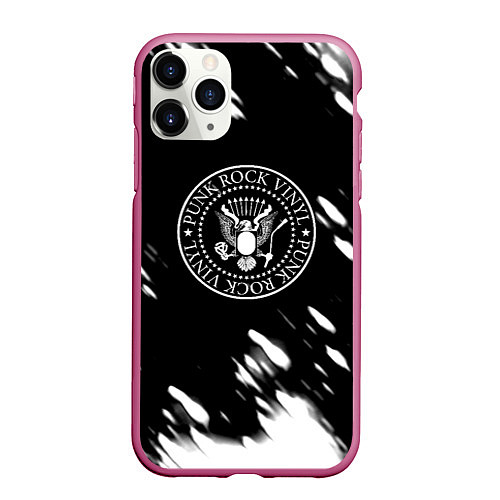 Чехол iPhone 11 Pro матовый Ramones краски / 3D-Малиновый – фото 1