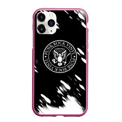 Чехол iPhone 11 Pro матовый Ramones краски, цвет: 3D-малиновый