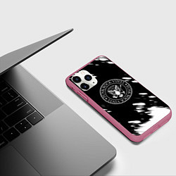 Чехол iPhone 11 Pro матовый Ramones краски, цвет: 3D-малиновый — фото 2