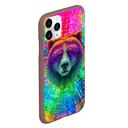 Чехол iPhone 11 Pro матовый Цветной медведь, цвет: 3D-коричневый — фото 2