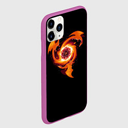 Чехол iPhone 11 Pro матовый Кружащие драконы - d20, цвет: 3D-фиолетовый — фото 2