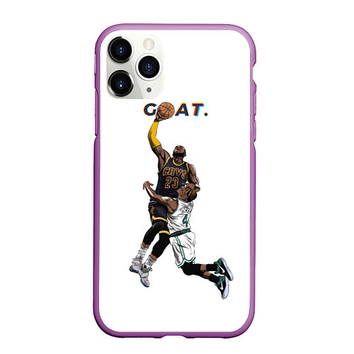 Чехол iPhone 11 Pro матовый Goat 23 - LeBron James / 3D-Фиолетовый – фото 1